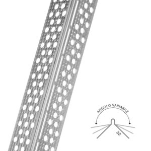 Paraspigolo forato 30/30 angolo variabile zincato mt. 3 per cartongesso