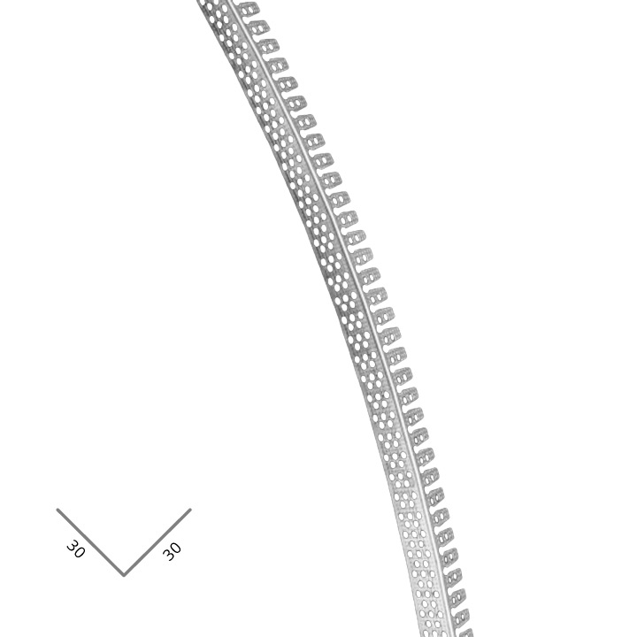 Paraspigolo forato 30/30 arco variabile zincato mt. 3 per cartongesso