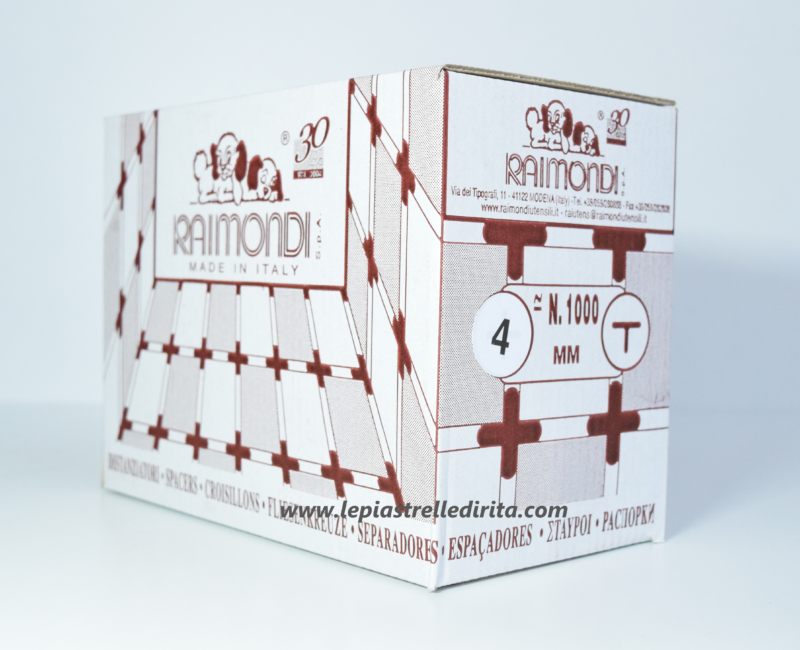 Raimondi DISTANZIATORE 4 MM A “T” per piastrelle Conf.1000pz