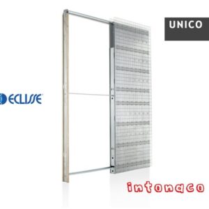 Controtelaio a scomparsa 100x210cm sp. 108mm intonaco mod. UNICO ECLISSE