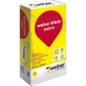 weber IP610 extra kg 25 intonaco di sottofondo fibrorinforzato applicabile anche a macchina a base calce-cemento
