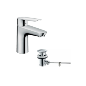 Logis E Miscelatore monocomando lavabo 100 con piletta in ottone Hansgrohe