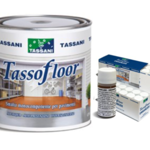 Tassani Tassofloor bianco 0,75 lt Smalto all’acqua per pavimenti cert. HACCP + Attivatore Enhancer