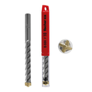 Fischer D-SDX 10/80/120 Punta per trapano e avvitatore cilindrica a 4 taglienti ideale