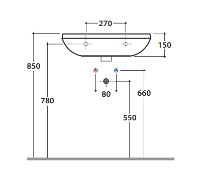 LAVABO ARIANNA 60X50 SOSPESO CERAMICA GLOBO - immagine 6