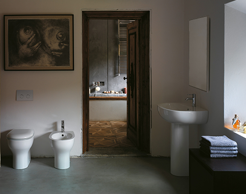 VASO GRACE 50 DISTANZIATO BIANCO SCARICO A PAVIMENTO GLOBO CERAMICA - immagine 2