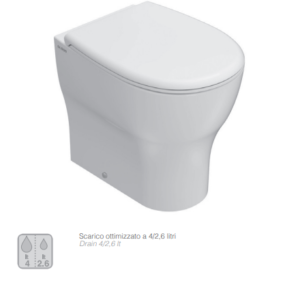 VASO GRACE 52 SENZABRIDA BIANCO FILO PARETE GLOBO CERAMICA