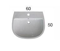 LAVABO ARIANNA 60X50 SOSPESO CERAMICA GLOBO - immagine 2