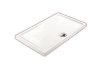 PIATTO DOCCIA BIANCO 140X80 H3 mod. LIF CON PILETTA CROMO GEBERIT HATRIA