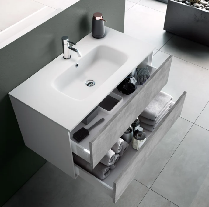 MOBILE SOSPESO 100 cm STEP COLOR CEMENTO - TFT - immagine 2