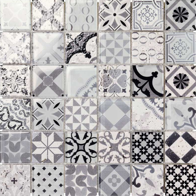 MOSAICO VINTAGE GREY 5 X 5 BOXER (FOGLIO 30 X 30 CM)