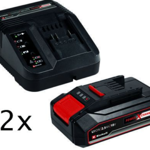 2 BATTERIE + 2 CARICABATTERIE POWER X-CHANGE EINHELL 18V 2.5 AH