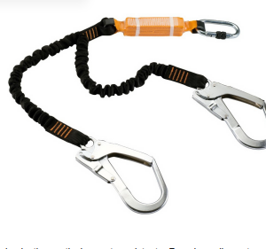 CORDINO ANTICADUTA CON DOPPIO ELASTICO ED ASSORBITORE