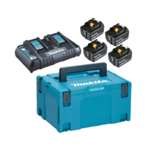 KIT ENERGY VALIGETTA MAKPAC + 4 BATTERIE BL1850B + CARICABATTERIE DC18RD MAKITA