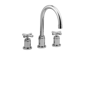 BATTERIA PER LAVABO CON BOCCA ORIENTABILE, AERATORE E DUE FLESSIBILI