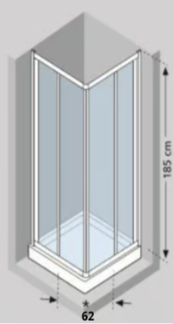 BOX DOCCIA ANGOLO 80 X 120 2 ANTE SCORREVOLI VETRO TRASPARENTE SMART-B2B - immagine 6