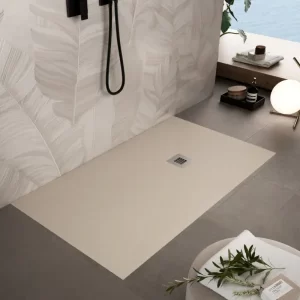 PIATTO DOCCIA AVORIO IN CERAMICA 120 X 80 CON PILETTA INOX GEBERIT HATRIA