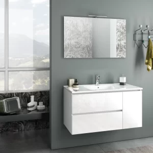 MOBILE SOSPESO 100 cm FEBE BIANCO LUCIDO - TFT