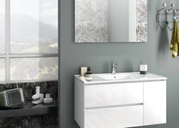 MOBILE SOSPESO 100 cm FEBE BIANCO LUCIDO – TFT