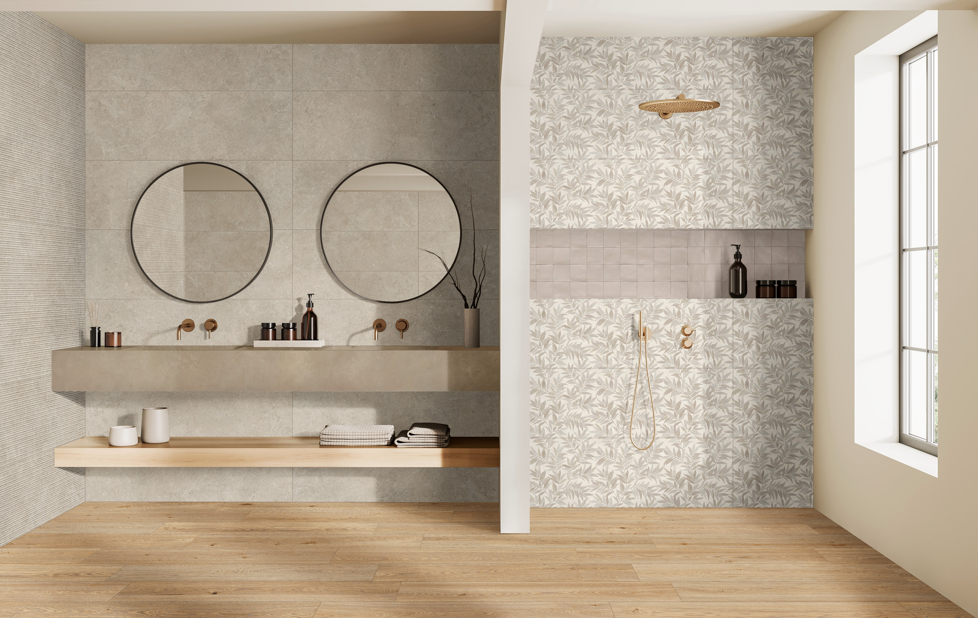 PIASTRELLE LIMESTONE WALL DECORO AGRIFOGLIO IVORY 40 X 120 MARAZZI - immagine 2