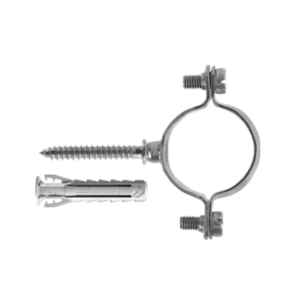 FISCHER CZV D42 Collare distanziatore per tubi elettrici e tubi multistrato, in acciaio zincato con vite e tassello