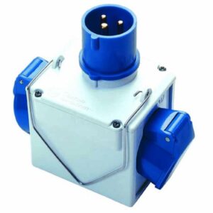 Adattatore da spina CEE 230V a 2 prese CEE 230V IP44