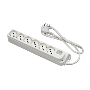 MULTIPRESA 1,5 ML 3G1 S17 6P CON INTERRUTTORE BIANCO FANTON