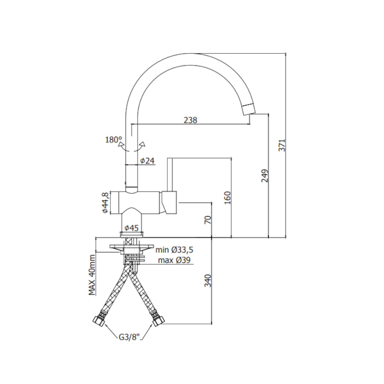 PAFFONI LIGHT MISCELATORE DA LAVELLO CON BRACCIO GIREVOLE BIANCO OPACO LIG280BO - immagine 2