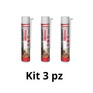 Kit 3pz 1K-750 Schiuma universale espansa poliuretanica manuale Fischer