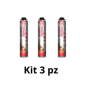 Kit 3pz PUP 1K 750 Schiuma x pistola poliuretanica universale Fischer