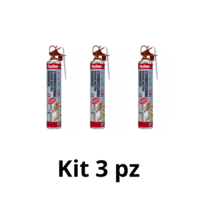 Kit 3pz Schiuma espansa poliuretanica professionale PU 750 Fischer