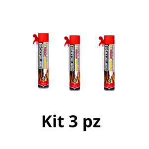 Kit 3pz Saratoga schiuma antifuoco RF5 EI24 poliuretanica espansa Ignifuga 750ml