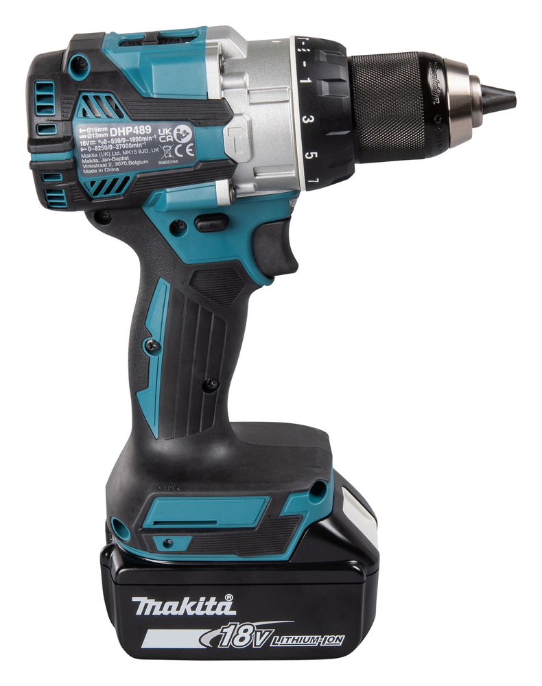 Trapano a Percussione MAKITA DHP489RTJ (2 x 5,0 Ah + DC18RC + MAKPAC 2) - immagine 8