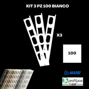 Kit 3 Pz Profilo di finitura Mapei Proangle ZV/10 - 270 cm - 100 Bianco