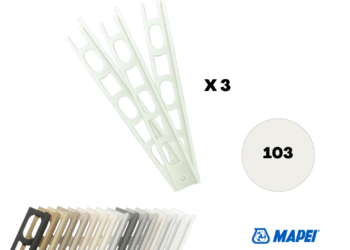 Kit 3 Pz Profilo di finitura Mapei Proangle ZV/10 – 270 cm – 103 Bianco Luna