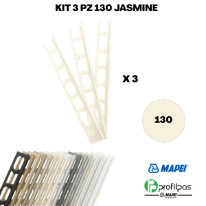 Kit 3 Pz Profilo di finitura Mapei Proangle ZV/10 - 270 cm - 130 Jasmine