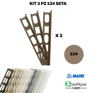 Kit 3 Pz Profilo di finitura Mapei Proangle ZV/10 - 270 cm - 134 Seta