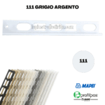 Profilo di finitura Mapei Proangle ZV/10 - 270 cm - 111 Grigio Argento