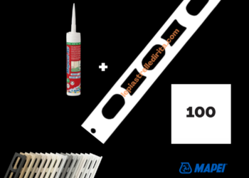Kit Mapesil + Profilo di finitura Mapei Proangle ZV/10 – 270 cm – 100 Bianco