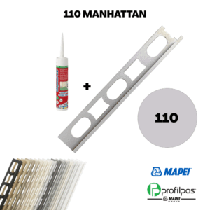 Kit Mapesil + Profilo di finitura Mapei Proangle ZV/10 – 270 cm – 110
