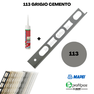 Kit Mapesil + Profilo di finitura Mapei Proangle ZV/10 – 270 cm – 113