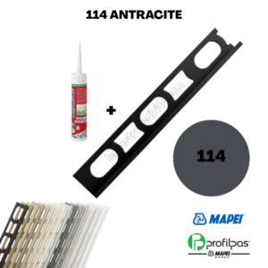 Kit Mapesil + Profilo di finitura Mapei Proangle ZV/10 – 270 cm – 114