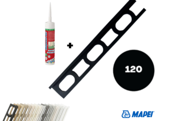 Kit Mapesil + Profilo di finitura Mapei Proangle ZV/10 – 270 cm – 120 Nero