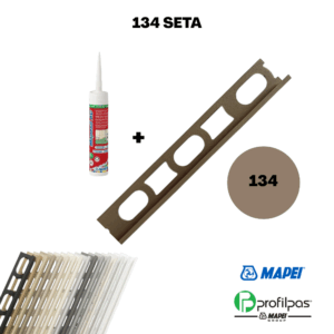 Kit Mapesil + Profilo di finitura Mapei Proangle ZV/10 – 270 cm – 134 Seta