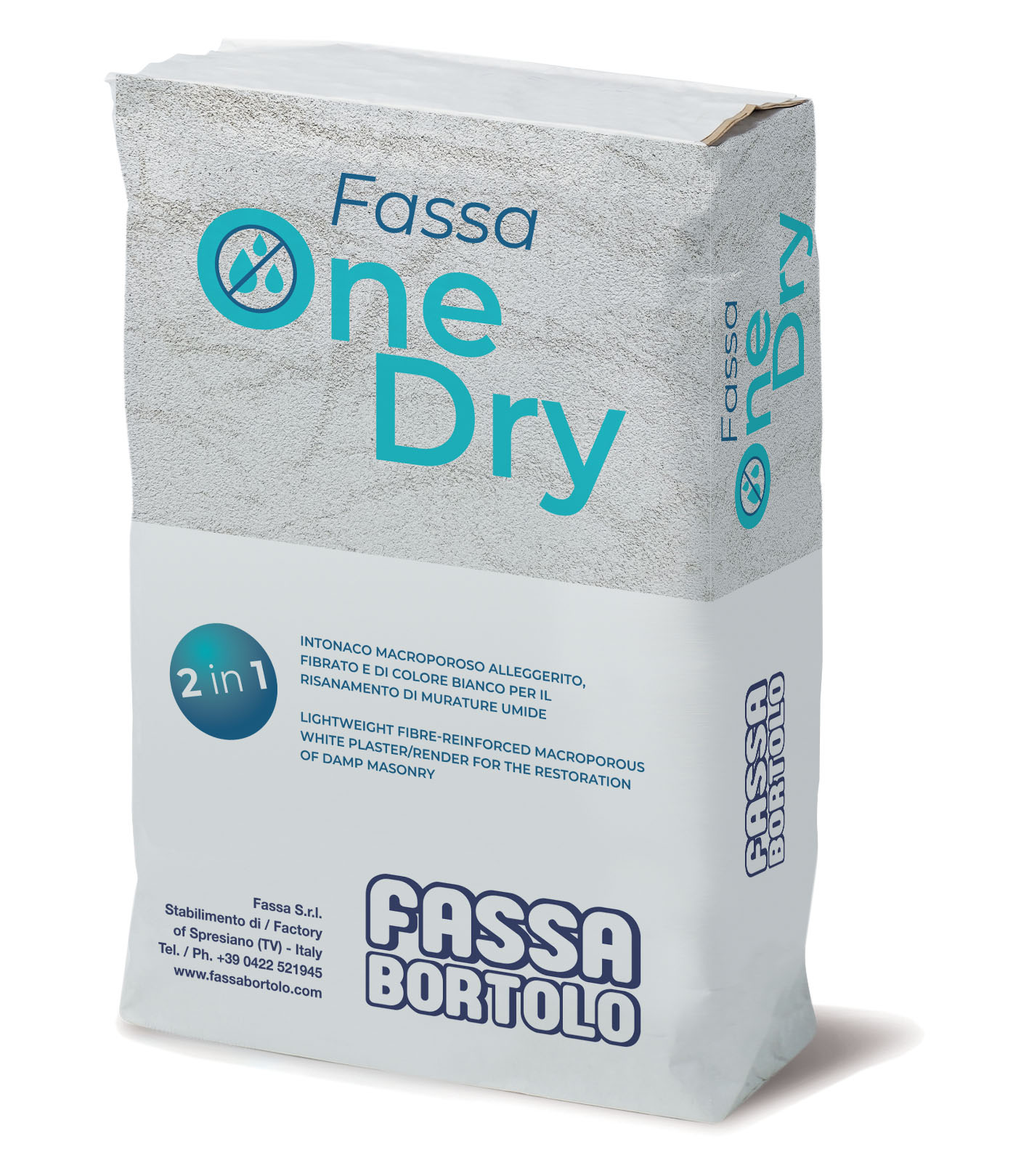 Intonaco macroporoso Fassa One Dry 25 Kg - Bianco