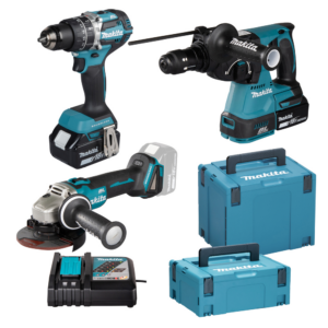 Kit Makita 18V DLX3196JX1 DHP484+DGA504+Dhr243 + 2BL1850+DC18RC+2xMAKPAC