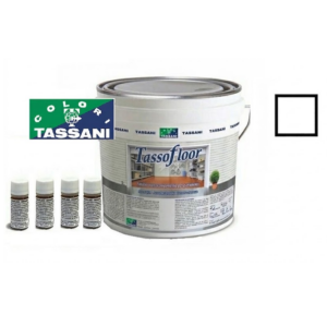 Tassofloor smalto all'acqua bianco per pavimenti + attivatore 3 Lt Tassani