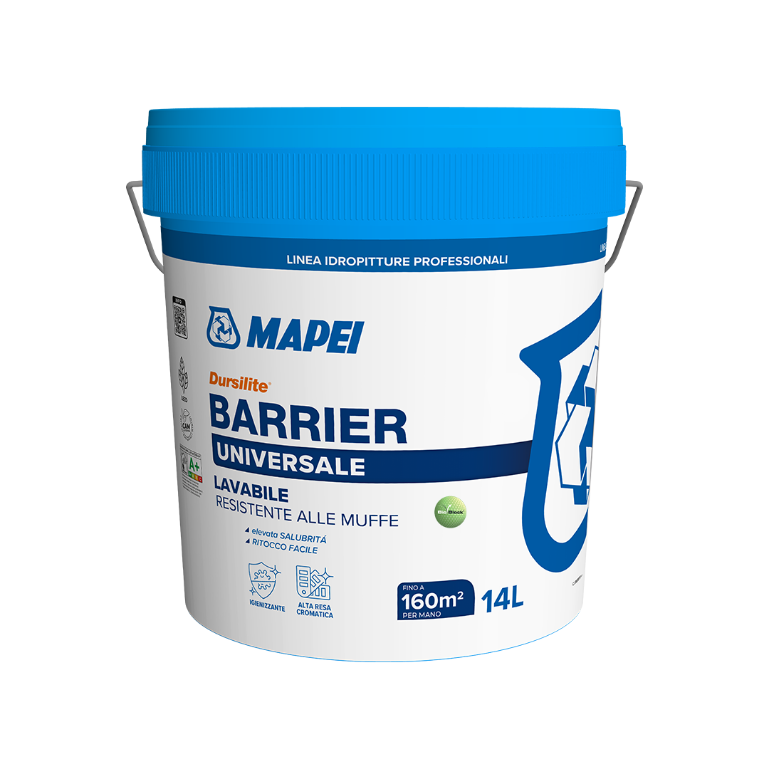 Idropittura murale lavabile Dursilite Barrier Mapei