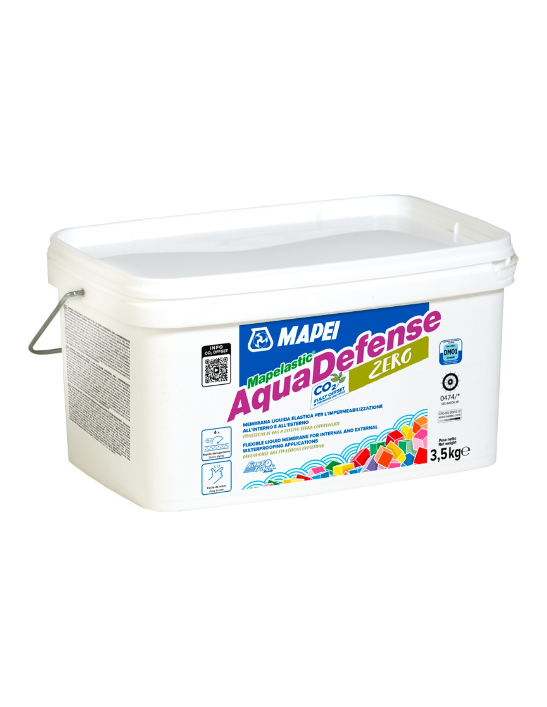 Membrana liquida impermeabilizzante Mapelastic AquaDefense 3,5 Kg Mapei